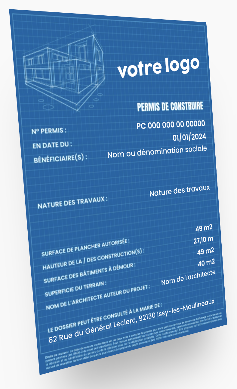 Panneau Permis de Construire - Blueprint